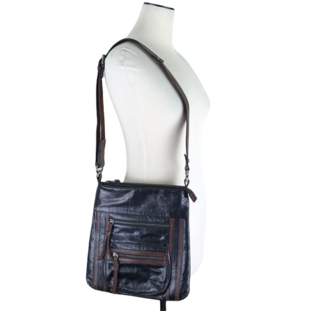 TANO Black Leather Shoulder Bag Purse